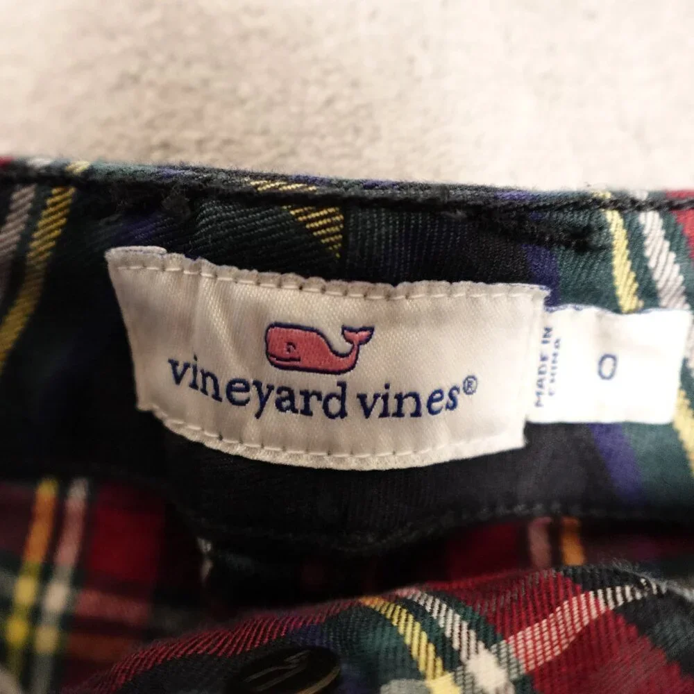 vineyard vines Jamie high‎ rise jolly plaid pants women's 0 multi-color